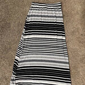 Jason Maxwell black and white striped maxi skirt women's size small